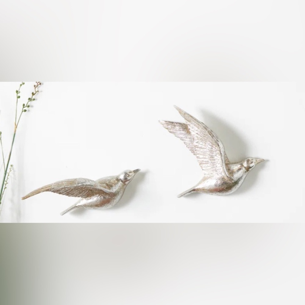 Silver Bird Wall Decor